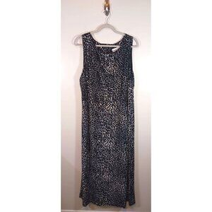 Vintage Leopard Print Sleeveless Maxi‎ Dress USA Grand Prix Size XXL